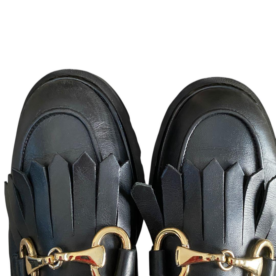 INTER-CHAUSSURES ラウンドトウキルトビットローファー37