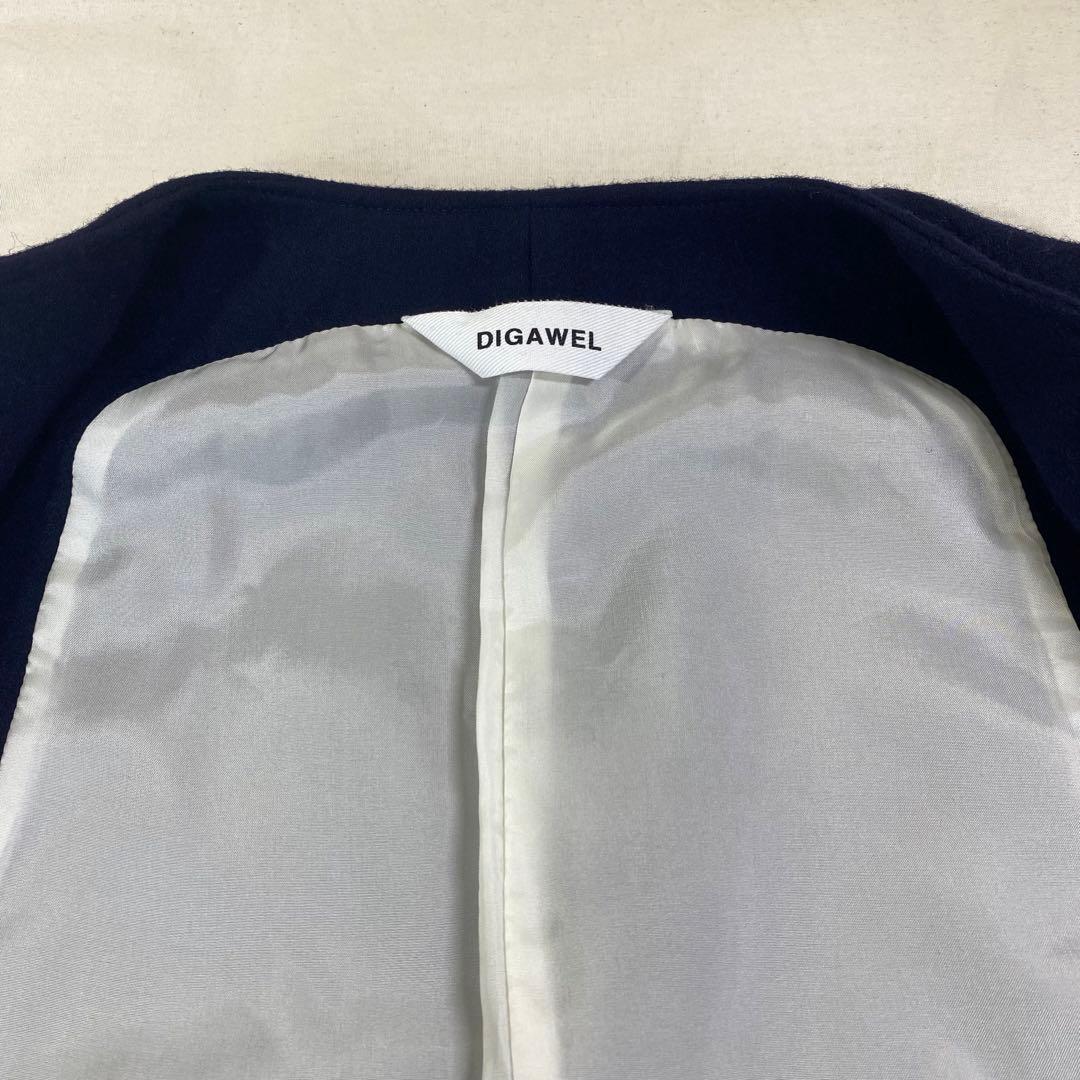DIGAWEL ディガウェル　ベスト　ロング丈　ウール　メルトン　ネイビー　2