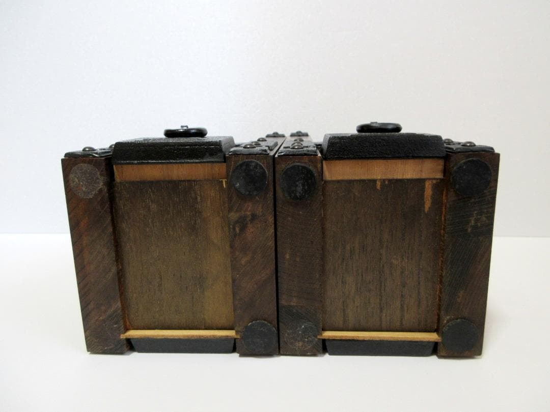 木製 重厚ブックエンド 欅 / 仙台箪笥意匠