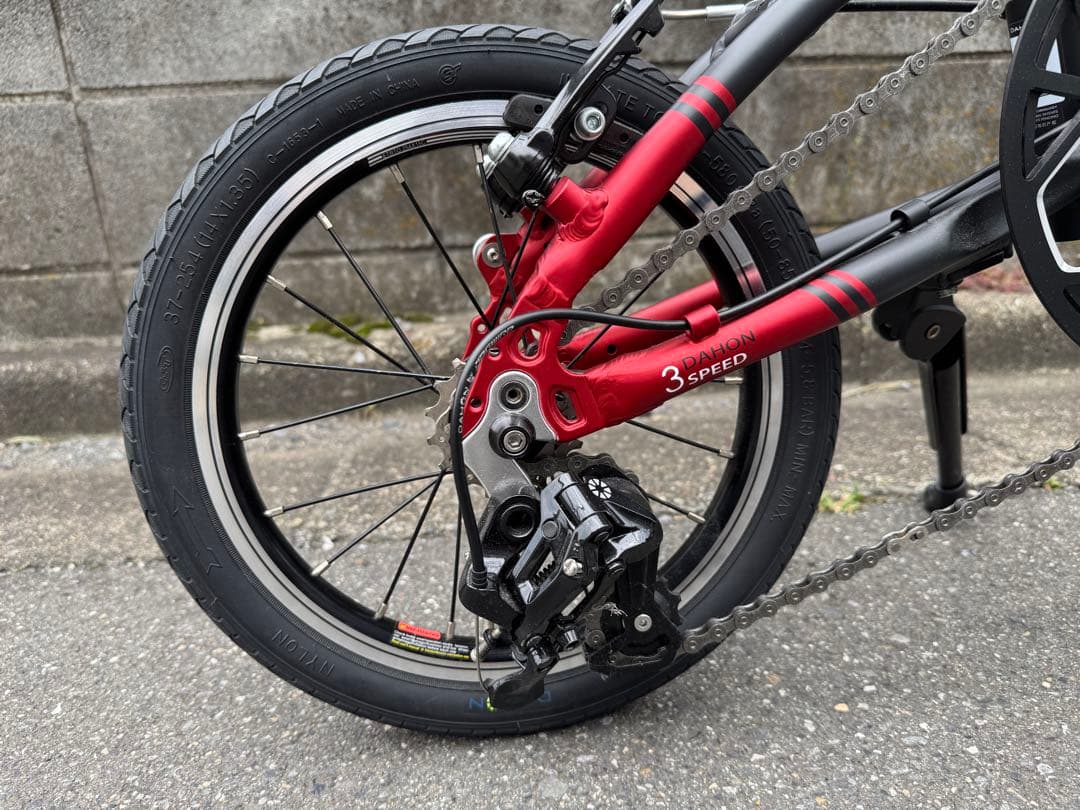 手渡し想定【室内保管】DAHON K3 2022年モデル レッド 輪行袋付き