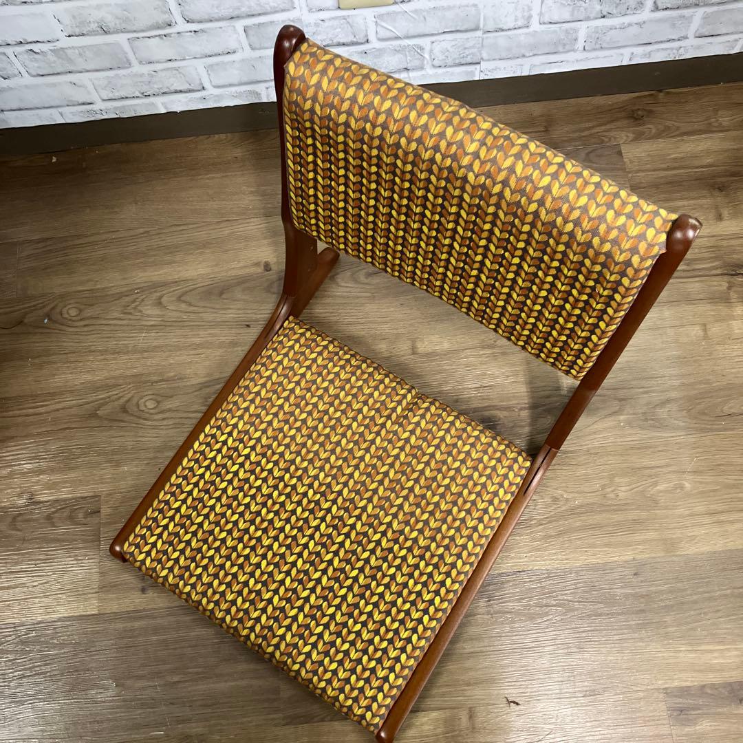 A-2 ②アンティーク レトロポップ 昭和レトロ 折り畳み座椅子 幾何学模様