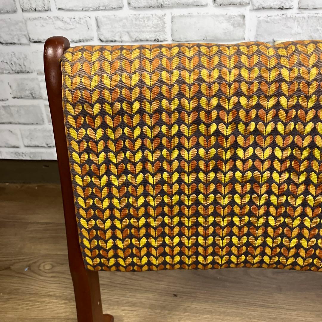 A-2 ②アンティーク レトロポップ 昭和レトロ 折り畳み座椅子 幾何学模様