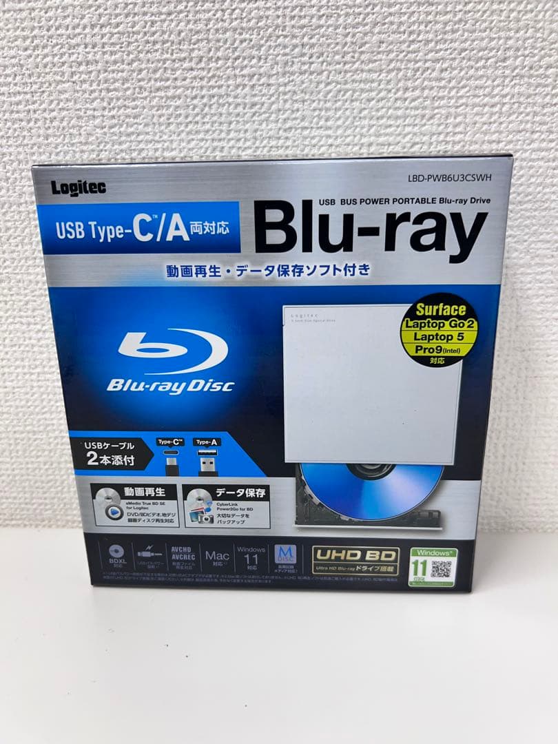 #DVD119ロジテック ブルーレイドライブ 外付けLBD-PWB6U3CSWH
