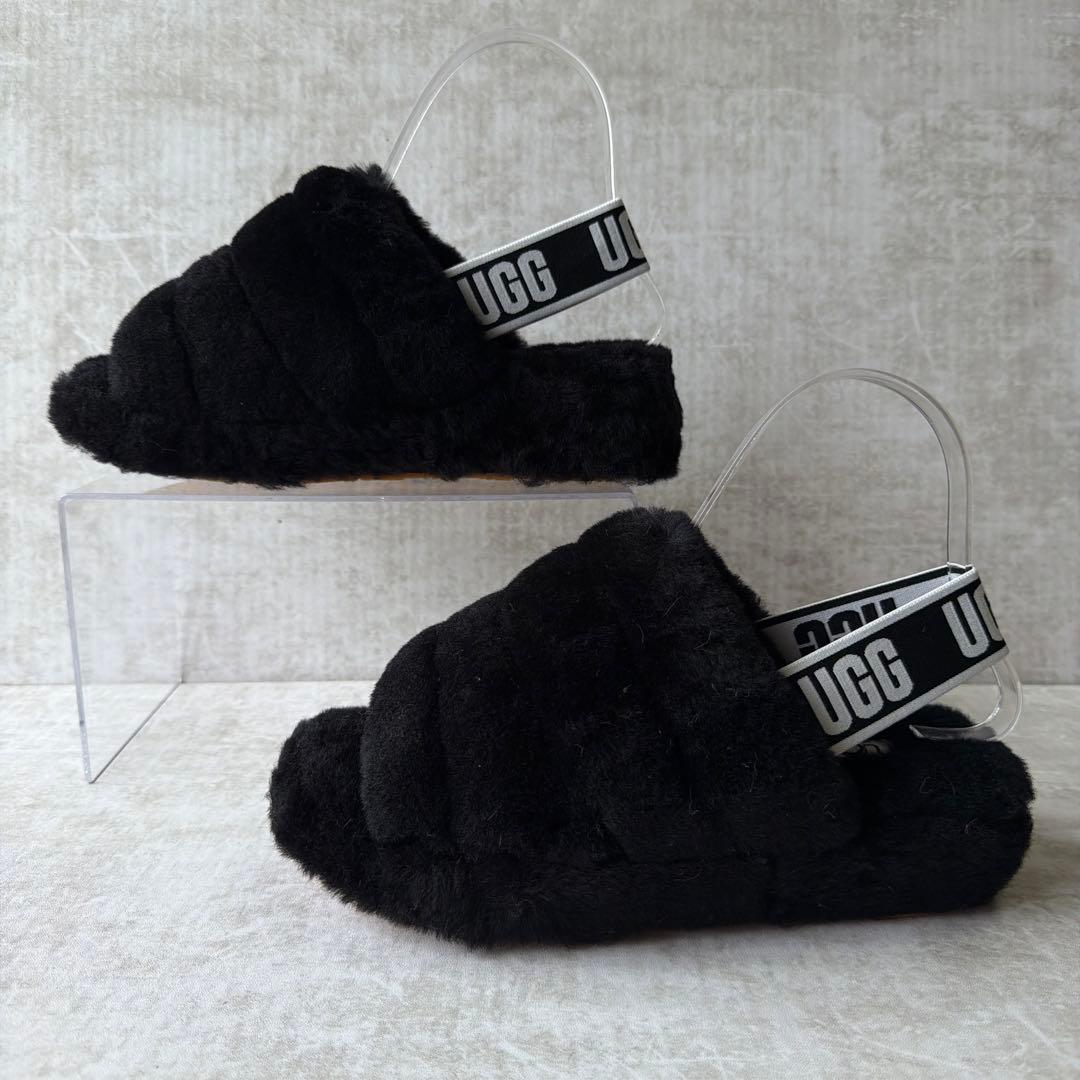 ⭐️未使用⭐️UGG アグ フラッフイヤー スライド サンダル 23cm ブラック