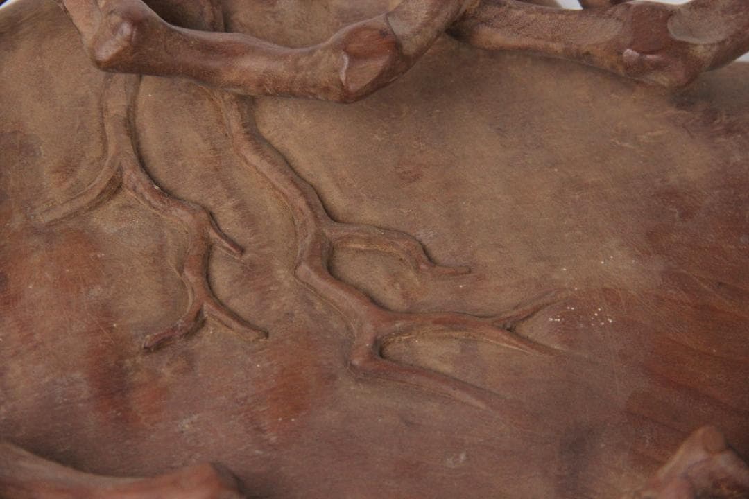 香炉台 飾台 葡萄杢 変木 盆栽　銘あり　木彫 昂石 茶道具 EM3-21