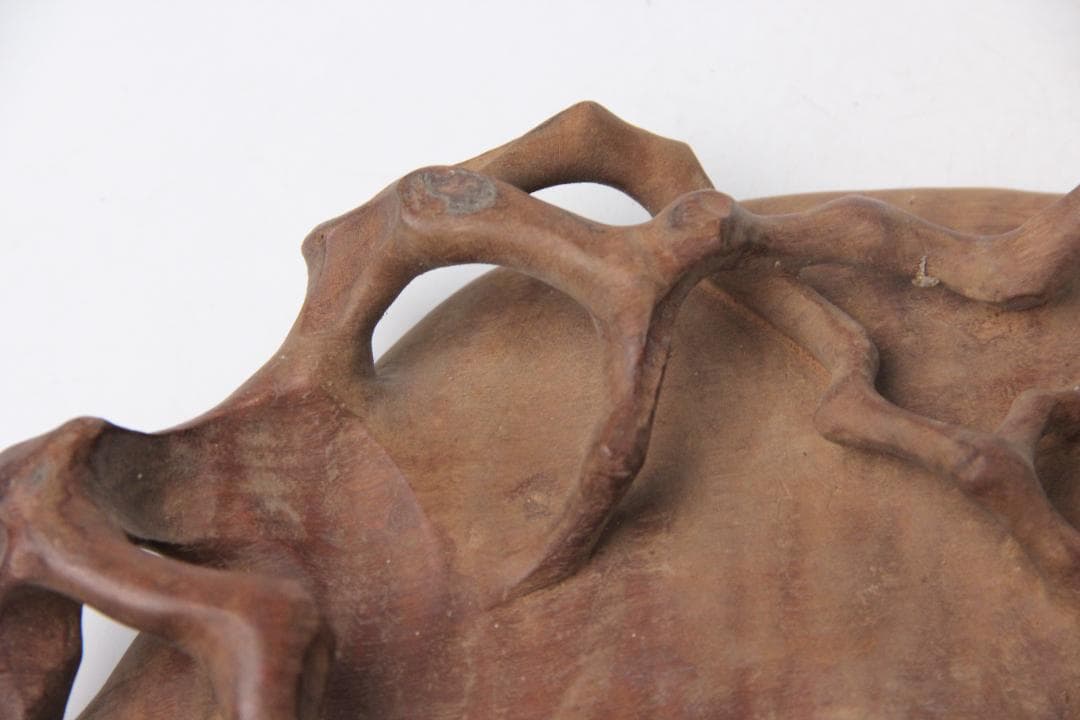 香炉台 飾台 葡萄杢 変木 盆栽　銘あり　木彫 昂石 茶道具 EM3-21