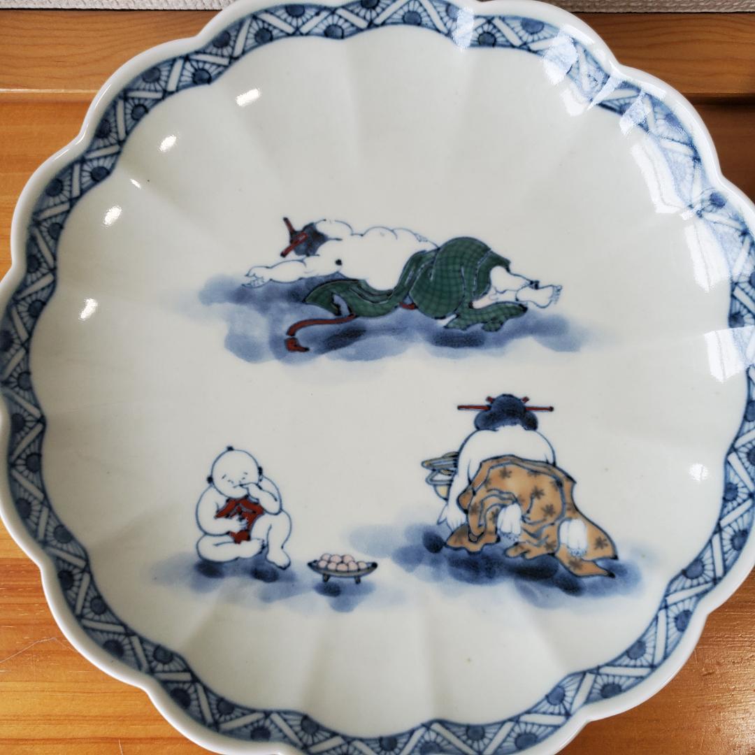 未使用品 福右衛門窯 盛り込み皿 盛り皿 中皿 希少な6客 献上手 古伊万里焼