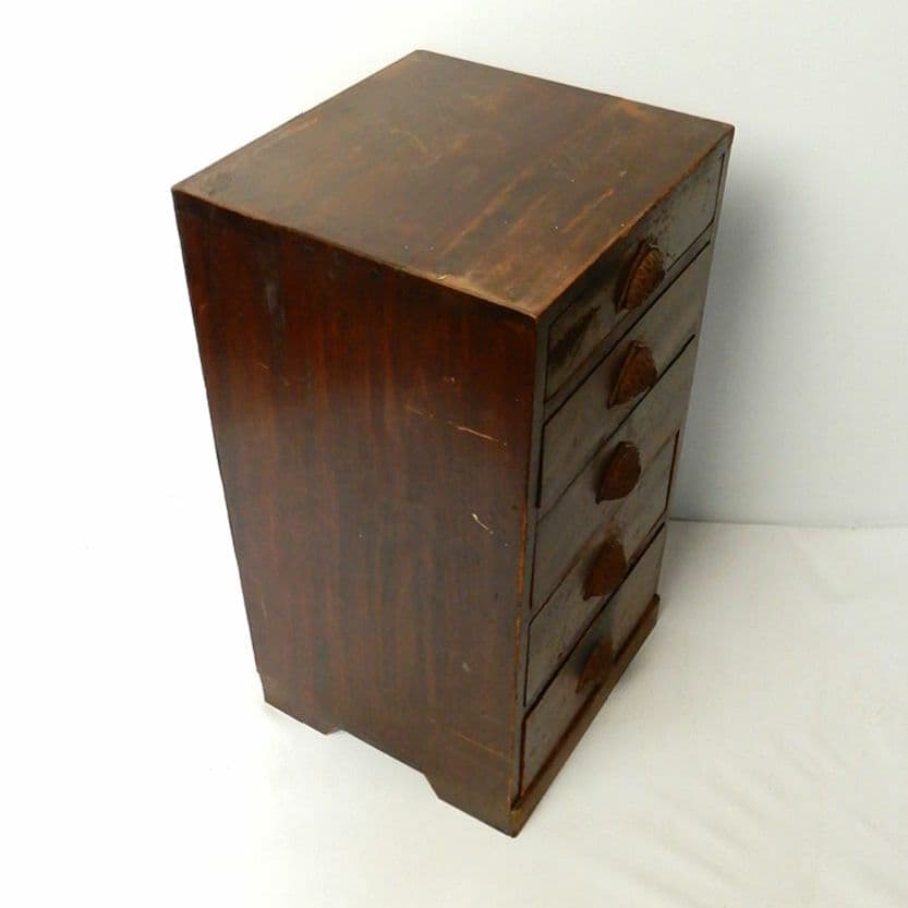 【昭和レトロ アンティーク】引き出し 引き戸 五段