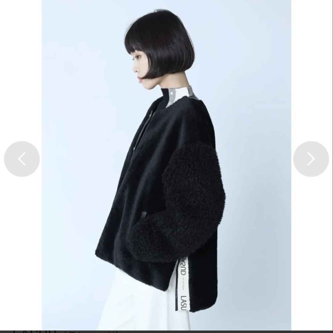 （5日まで出品）LASUD スリットロゴボアブルゾン