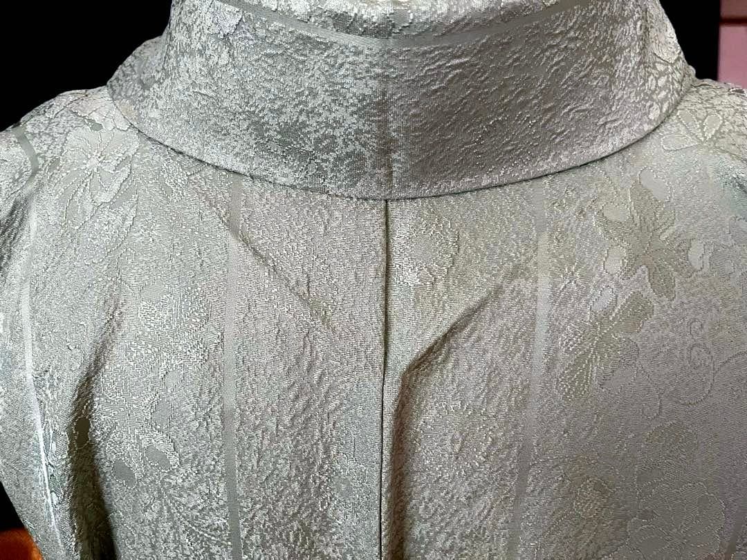 ★専用★【色無地】辻が花地紋 薄萌葱色 膨れ織　縫取のような立体感　しつけ付き