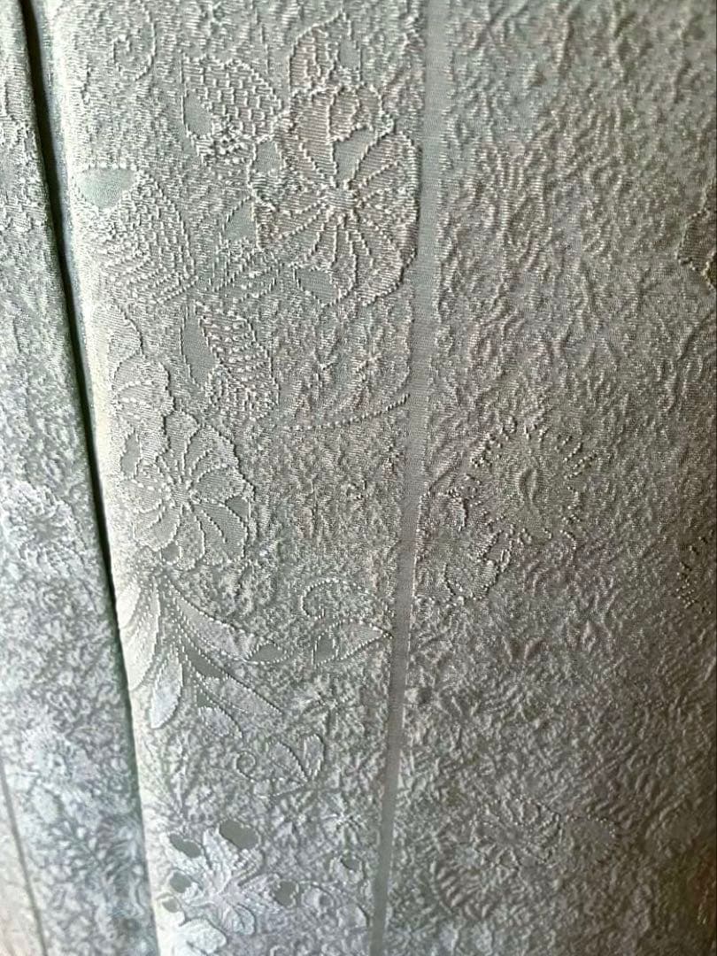 ★専用★【色無地】辻が花地紋 薄萌葱色 膨れ織　縫取のような立体感　しつけ付き