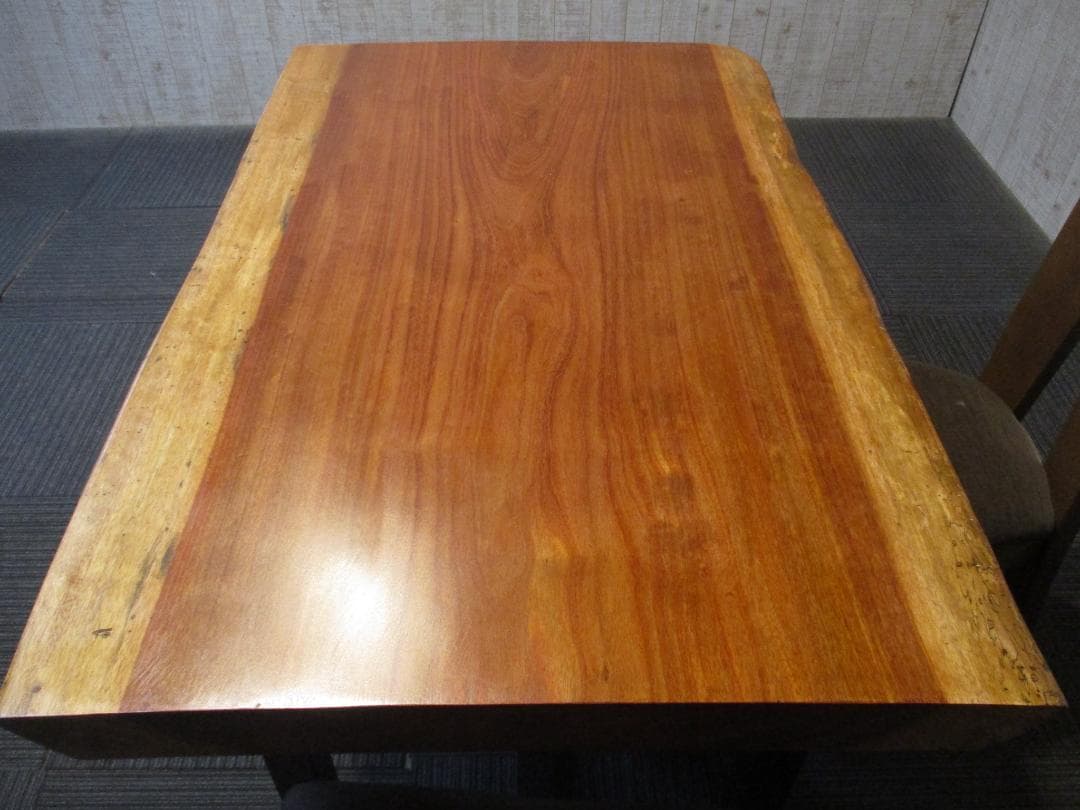＃1583■　ブビンガ　一枚板　テーブル　ローテーブル　ダイニング　座卓　デスク
