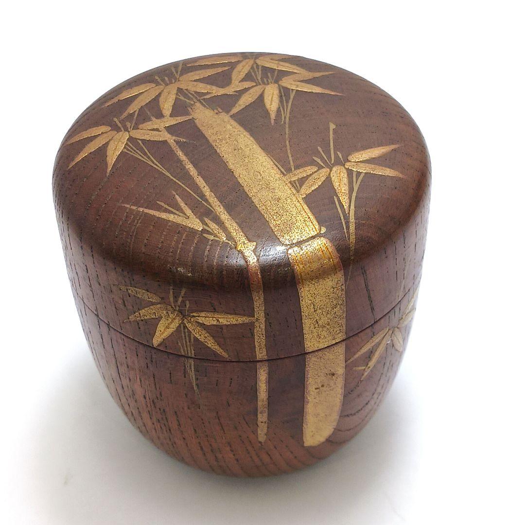 Y3032-12 茶道具 欅・蒔絵・黒漆 棗 3点セット　YY