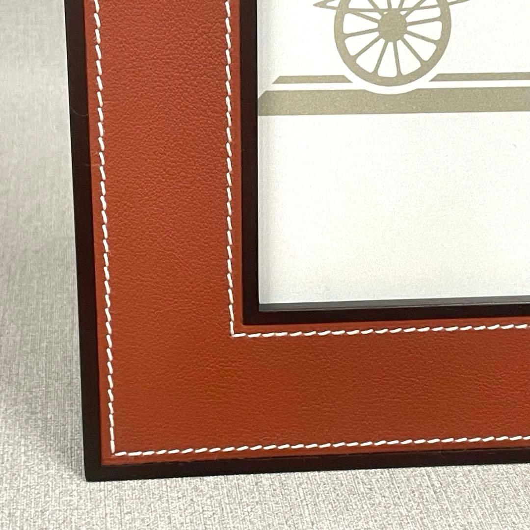 【H】Hermes エルメス レザー×ウッド フォトフレーム プレイヤード