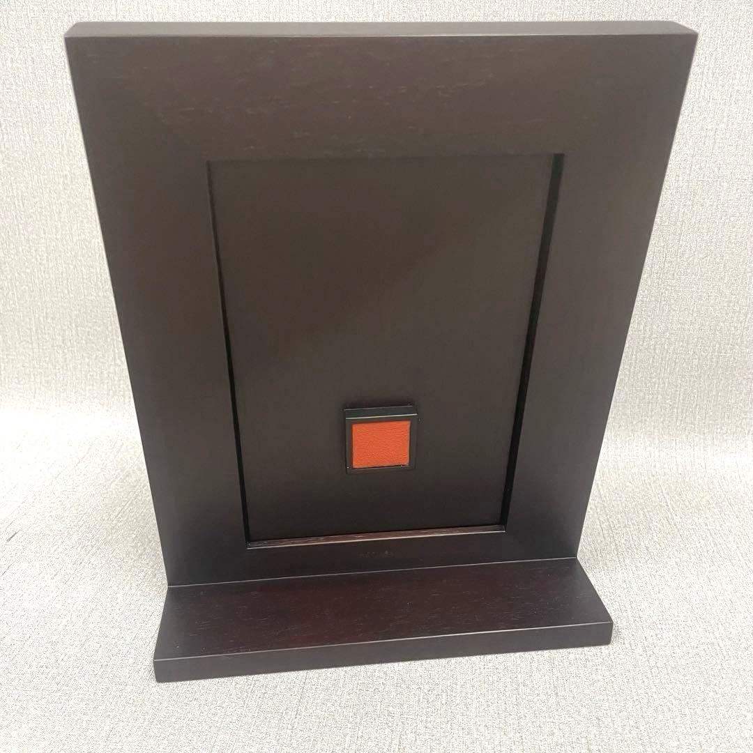 【H】Hermes エルメス レザー×ウッド フォトフレーム プレイヤード