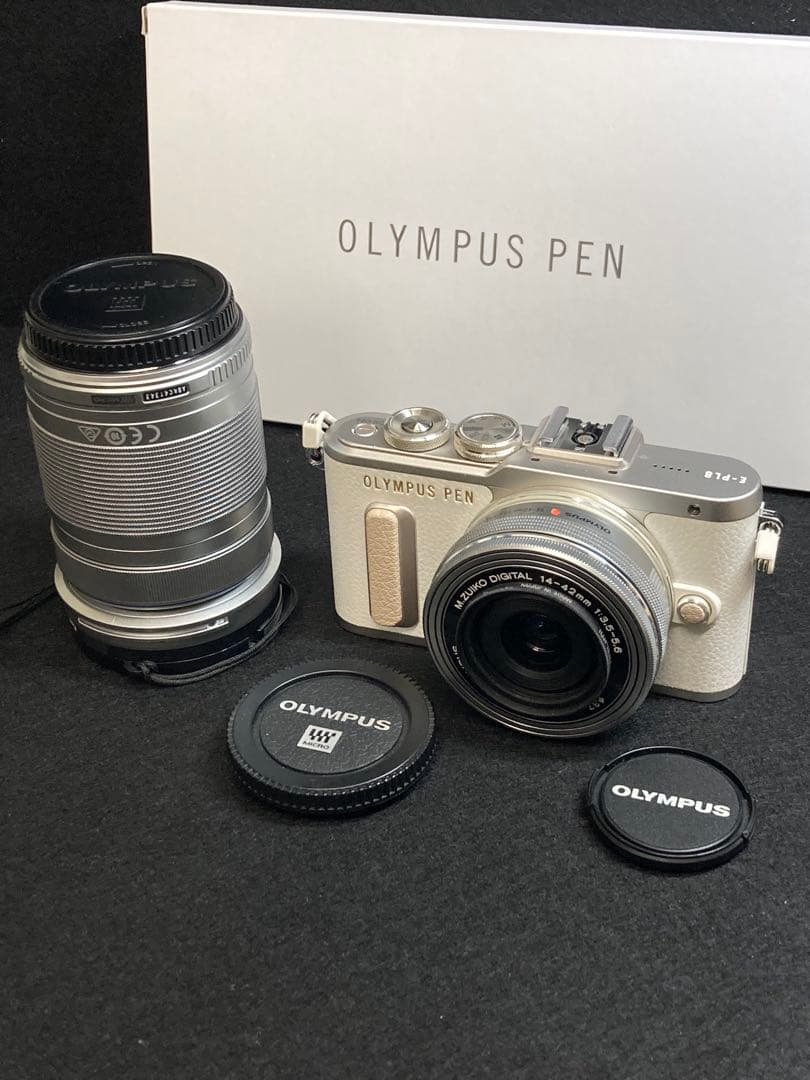 Olympus PEN E-PL8ミラーレス一眼 望遠レンズ付き 付属品多数
