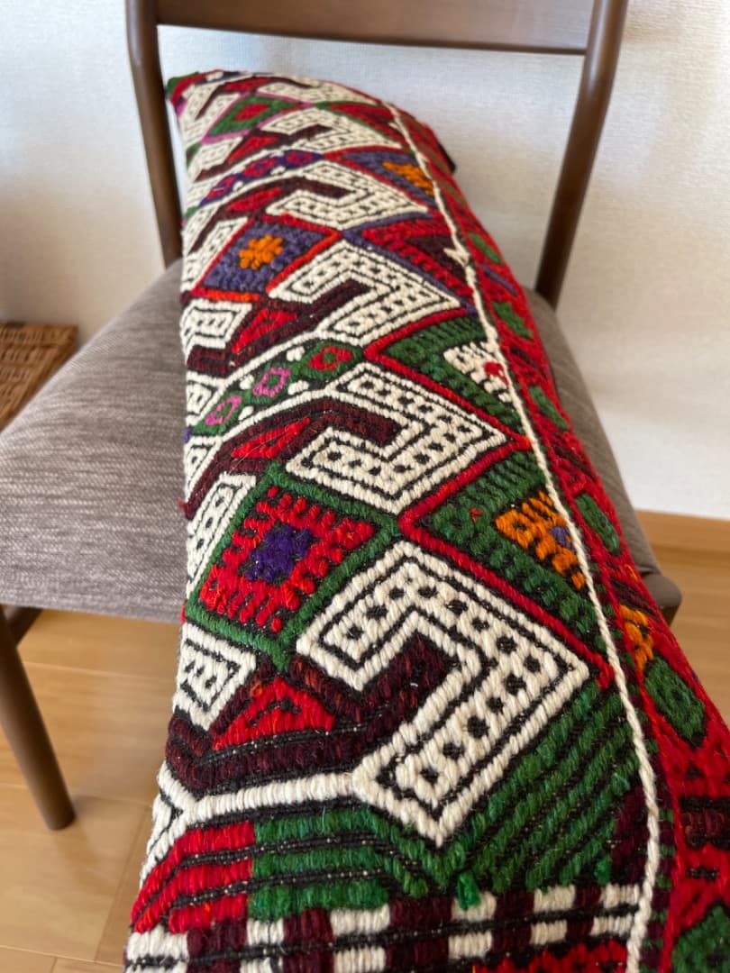 オールドキリムクッションカバー 綺麗なコザック　80x30 cm