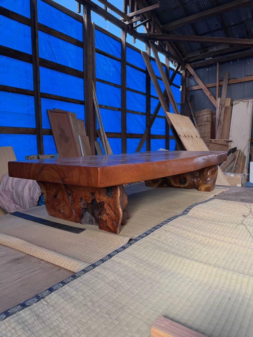 一枚板欅テーブル　ローテーブル