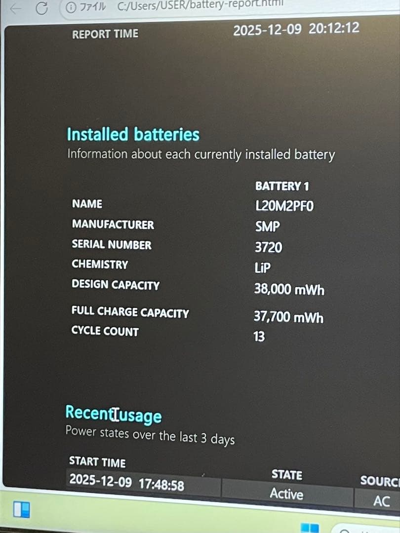 Lenovo Ryzen 5 7530U ノートPC 477GB