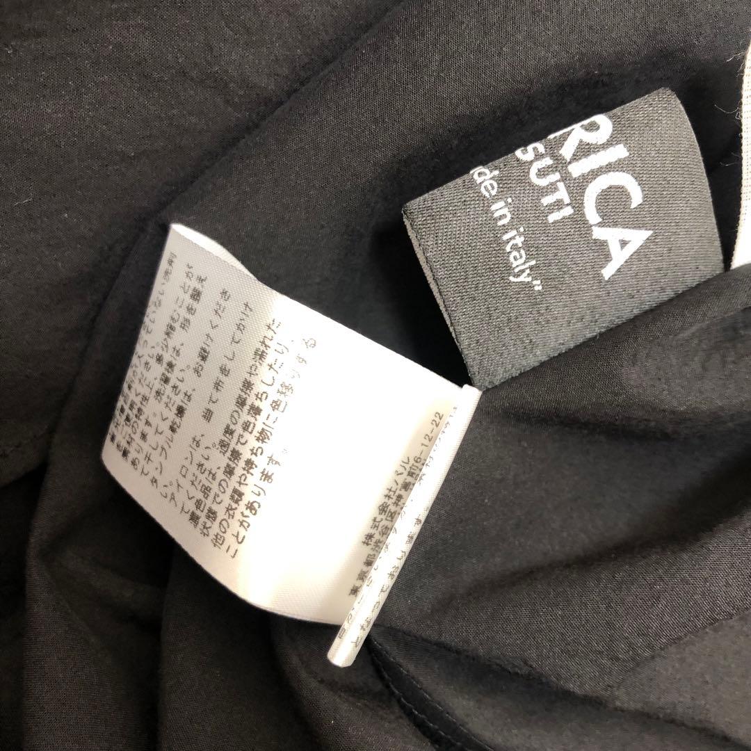 未使用品 BEARDSLEY スクエアネックボタンシャツ F ブラック