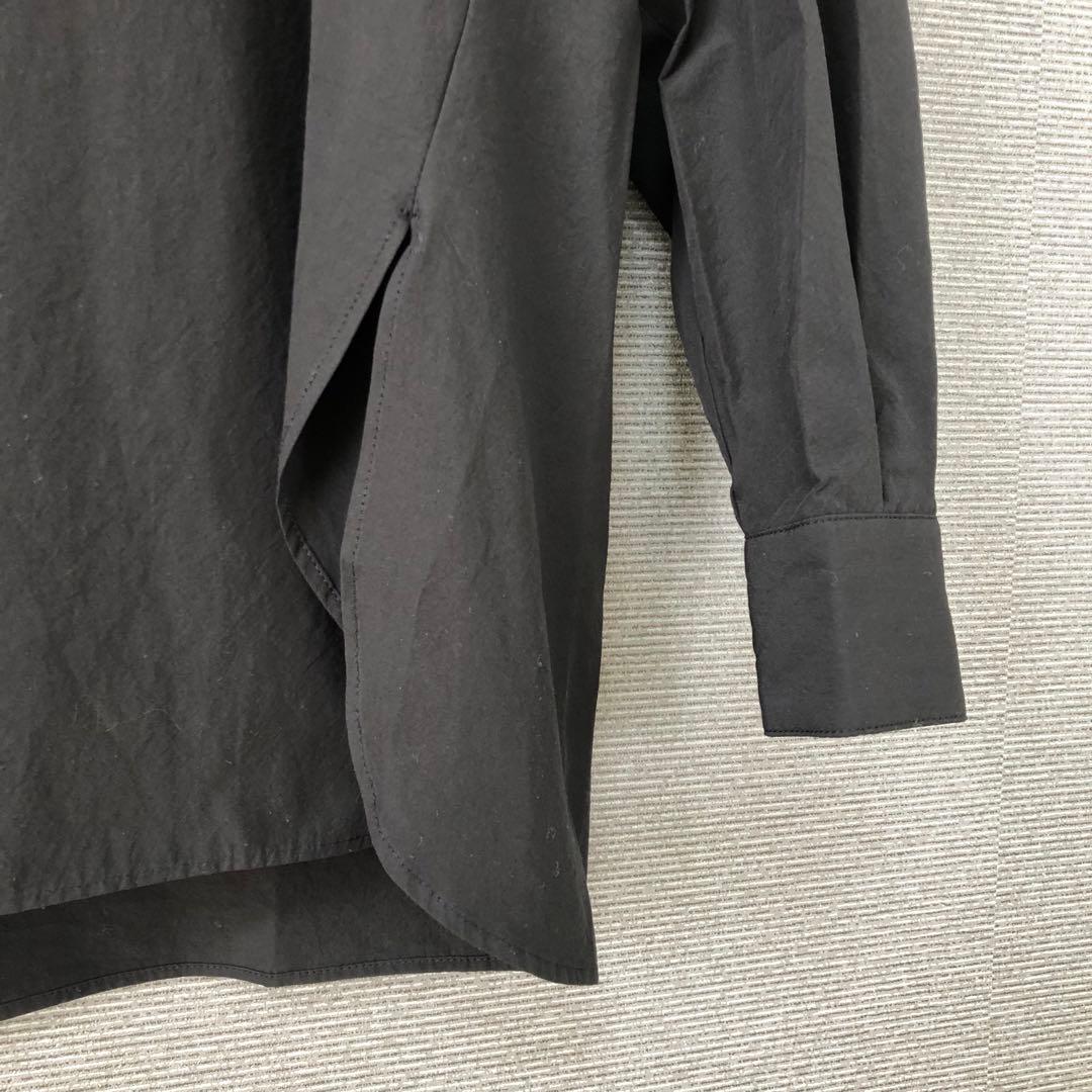 未使用品 BEARDSLEY スクエアネックボタンシャツ F ブラック