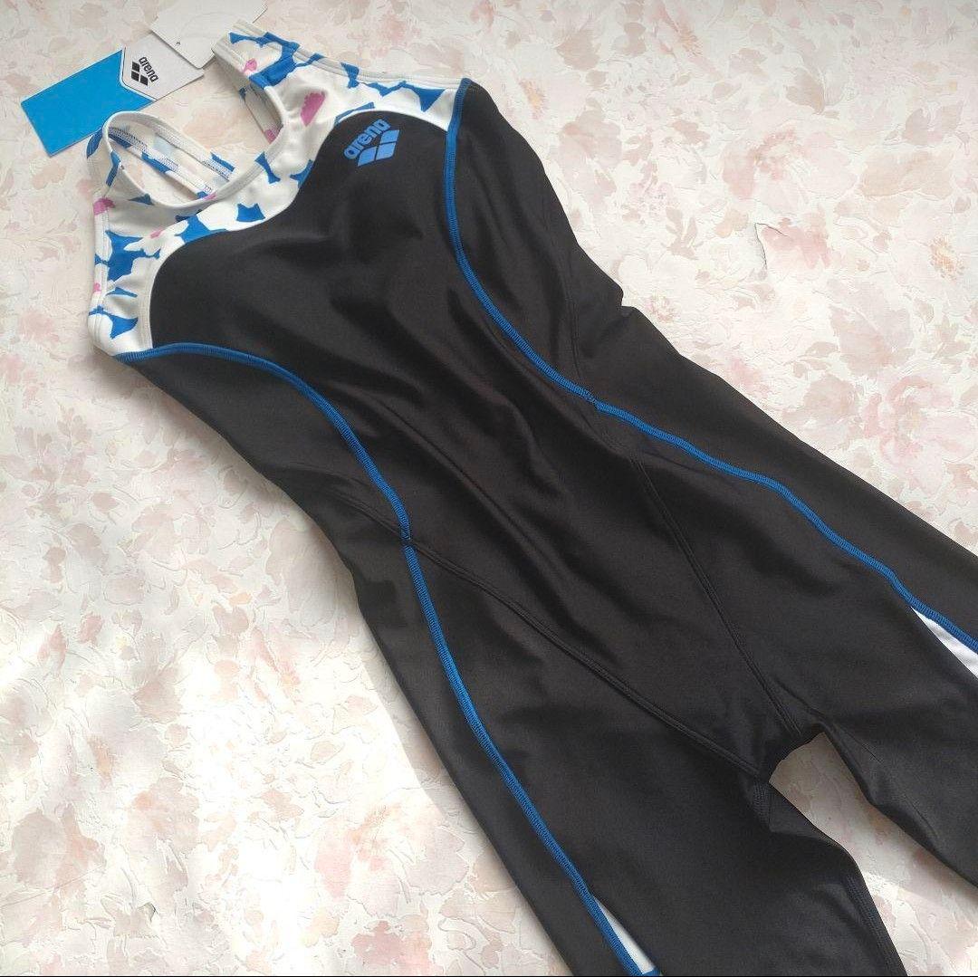 M 新品 arena 2025 AQUA EXA パッド付 練習水着 花 撥水