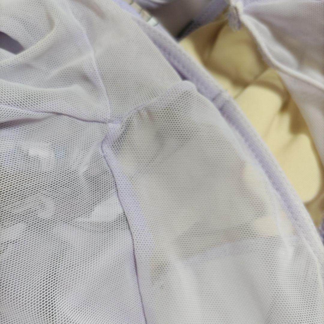 stina 花柄 長袖レオタード ラベンダー