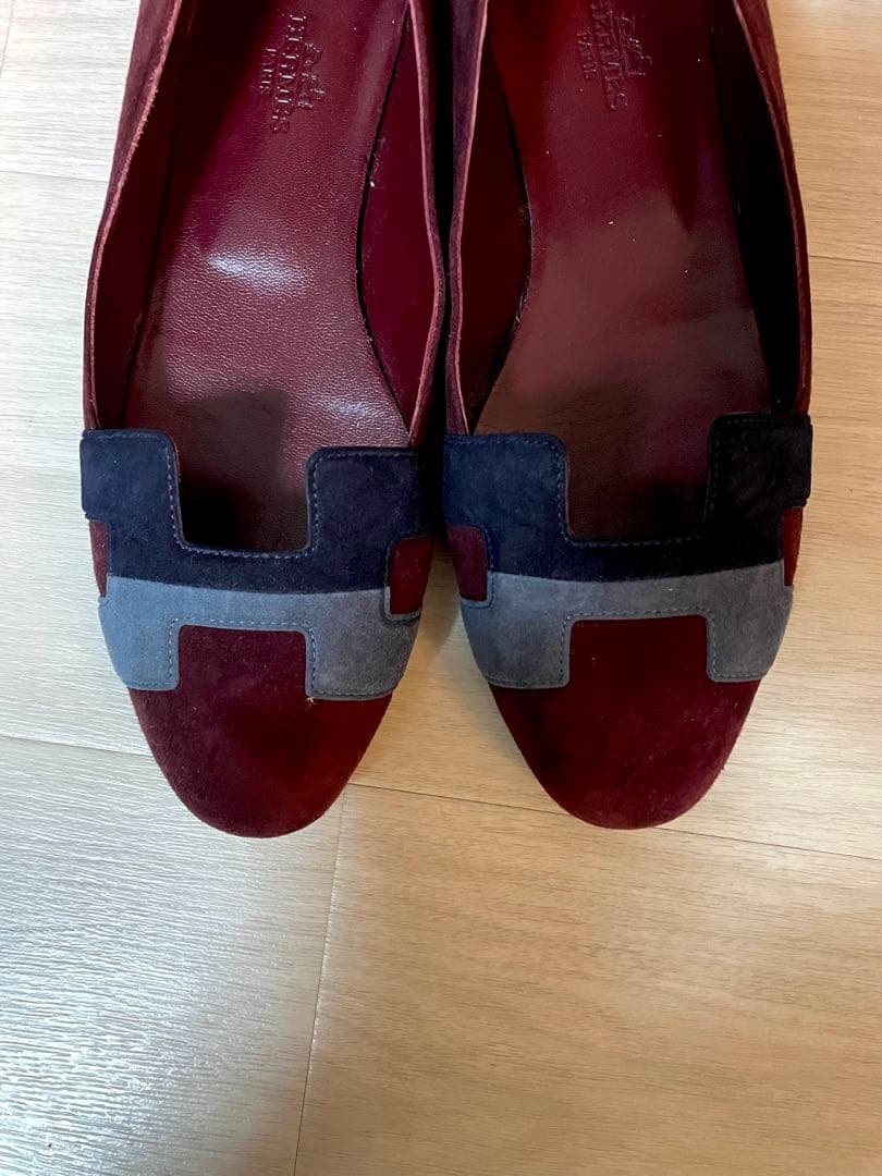 専用HERMES スエード ローファー バーガンディ 37.5