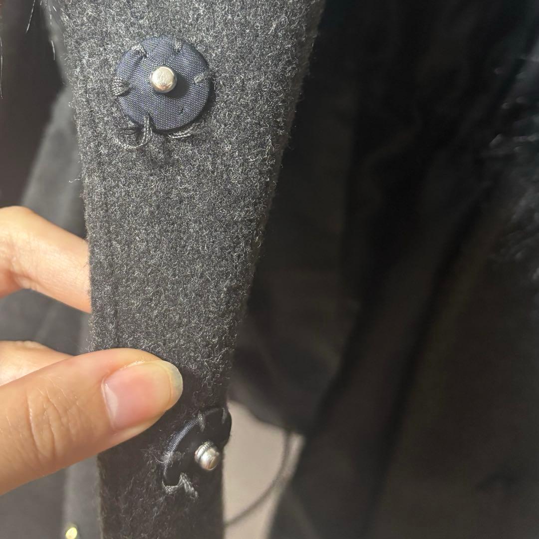 NICE CLAUP ナイスクラップ フードフェイクファービジューミドルコート