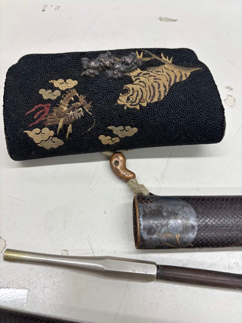 N9889【ヴィンテージ】銀製キセル&キセルケース