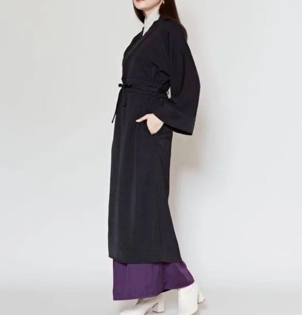 ミ*カ様 倭物やカヤ　和の狭衣ワンピース　着物ワンピース　背守り刺繍　ブラック