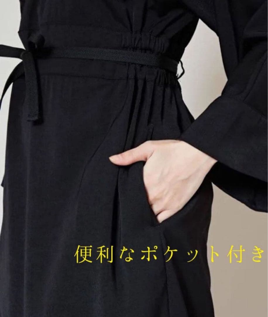 ミ*カ様 倭物やカヤ　和の狭衣ワンピース　着物ワンピース　背守り刺繍　ブラック