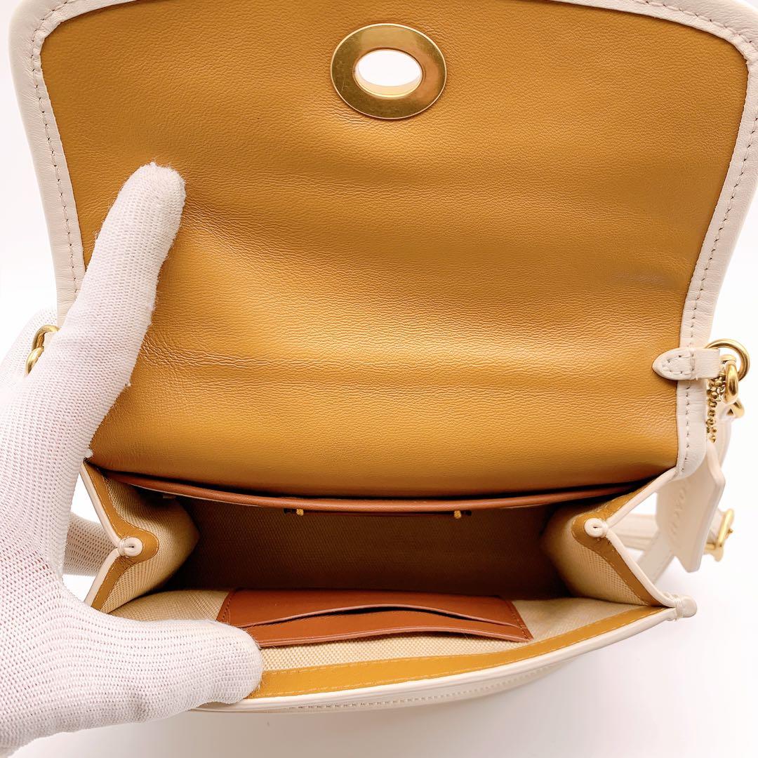 【極美品】コーチ アーカイブ復刻 ショルダーバッグ 2way 白 C3486