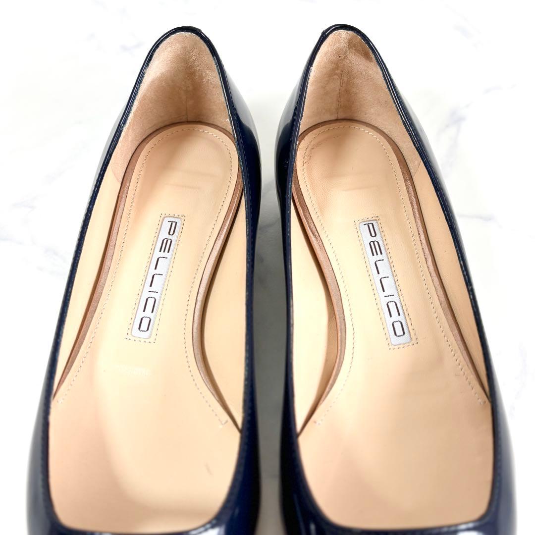 美品 ペリーコ 5.5 アネッリ プラットパンプス アンドレア ダークネイビー