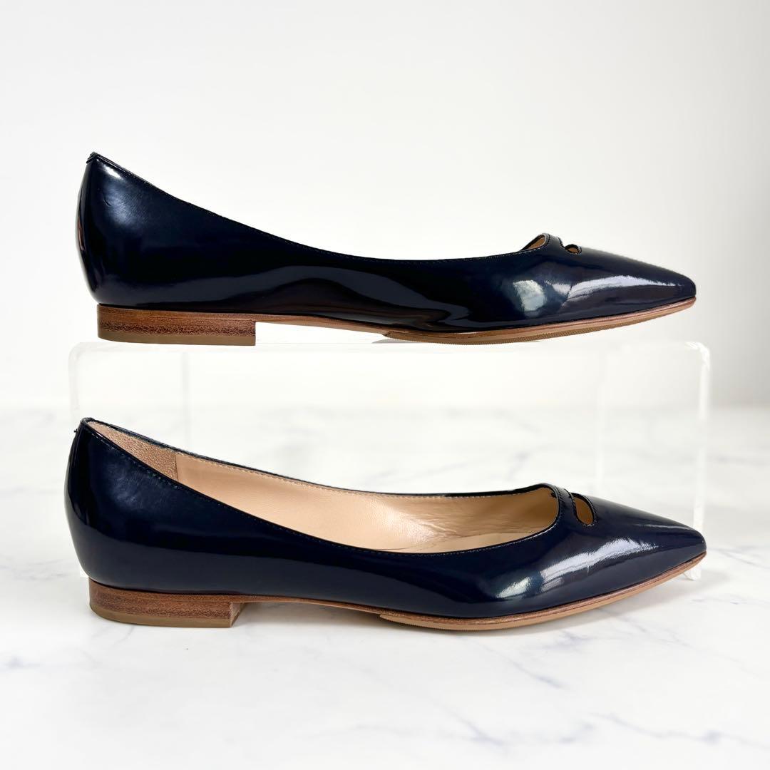 美品 ペリーコ 5.5 アネッリ プラットパンプス アンドレア ダークネイビー