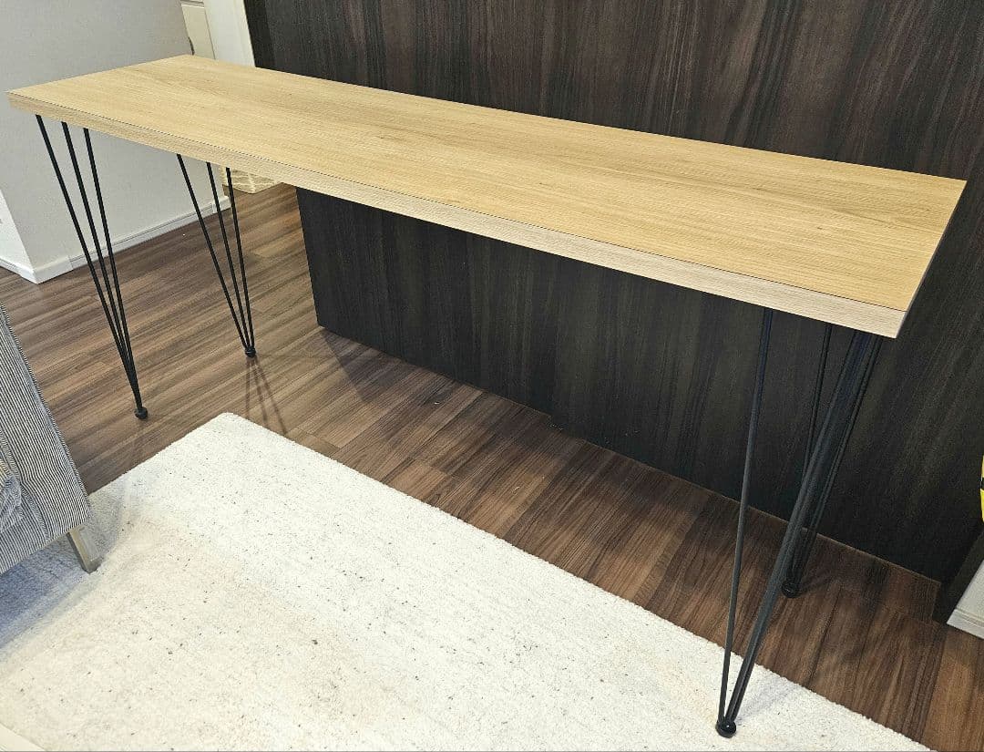 スタイリッシュ！鉄製脚付き カフェテーブル　PCデスク　ワークテーブル　二人