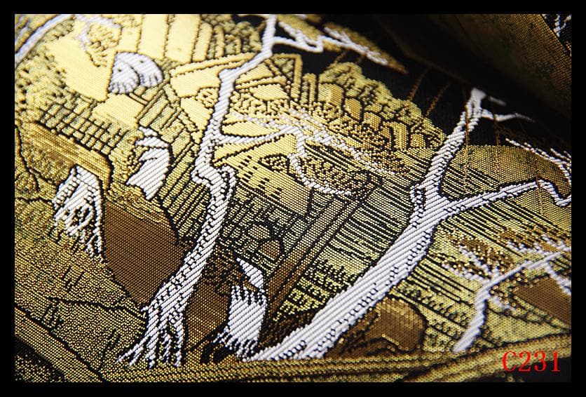 C231厳選西陣　引箔本金箔二重織　東海道五十三次全景図全通高級美術袋帯新品同様