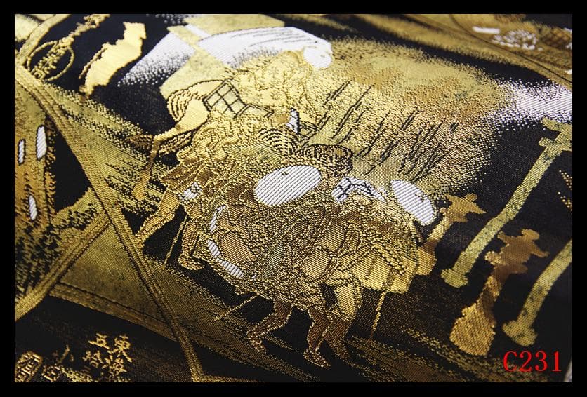C231厳選西陣　引箔本金箔二重織　東海道五十三次全景図全通高級美術袋帯新品同様