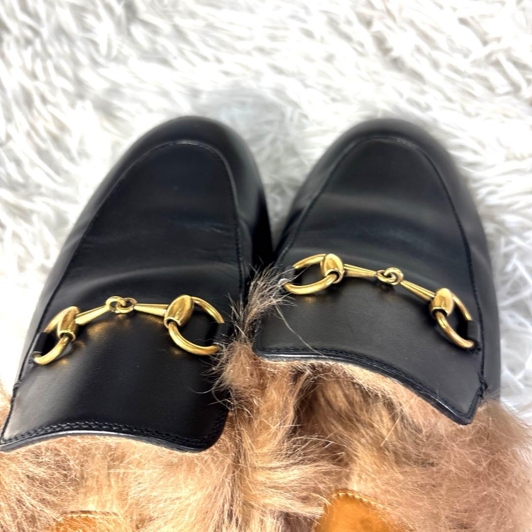 あ*ん様 GUCCI グッチ プリンスタウン ファー ローファーホースビット サ