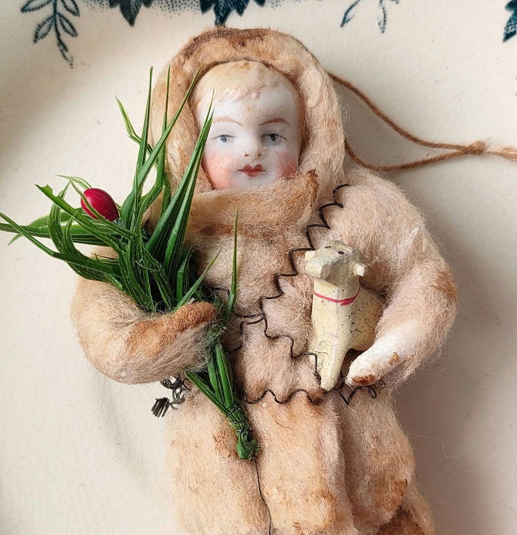 希少　ドイツ　ビスクドール　人形　コットンドール　アンティーク