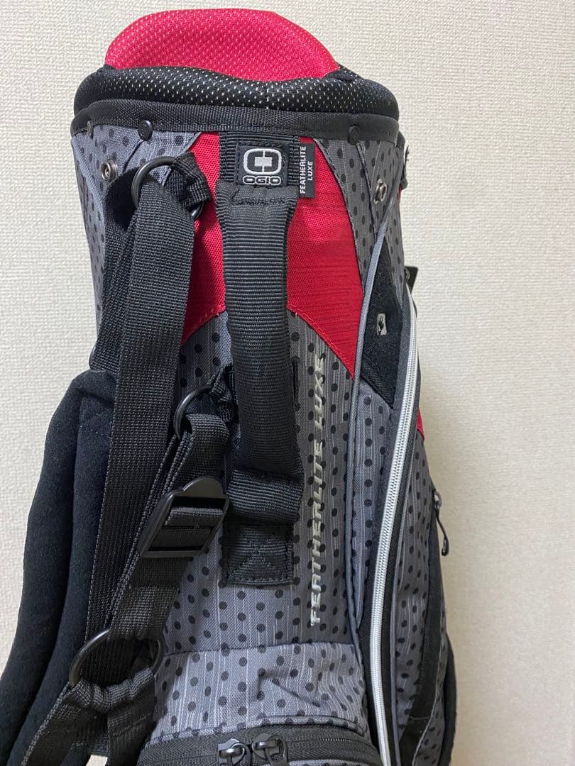 ゴルフ スタンドバッグ オジオ（OGIO）グレー　赤　８分割