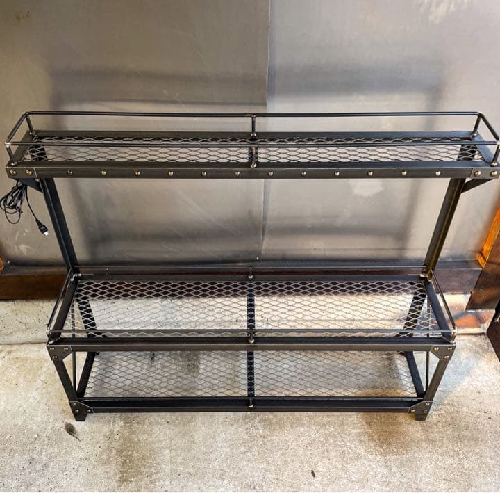 リベットアイアンラック［ダクトレール付］植物棚　アイアン家具　ボタニカル