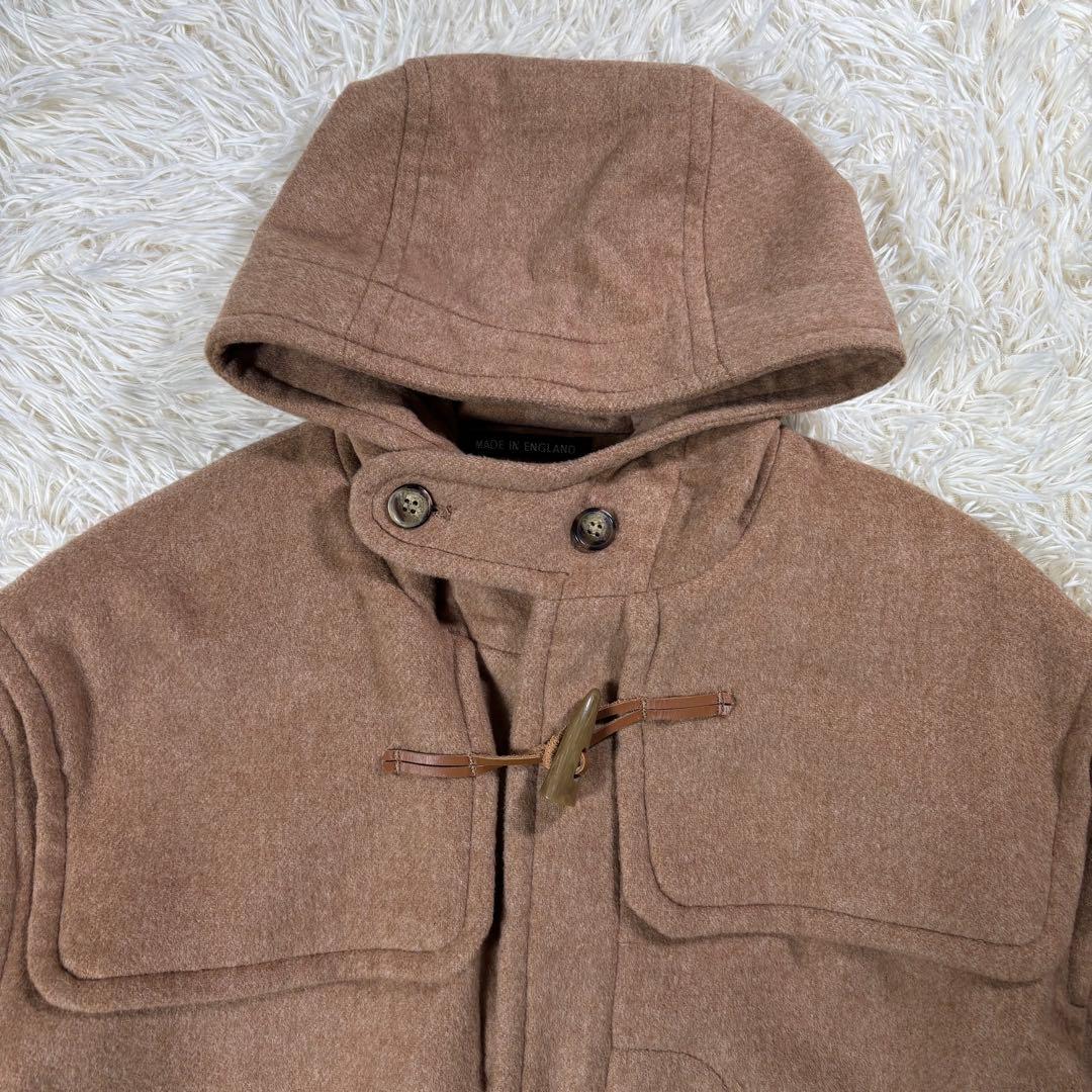 英国製 カシミヤ混 グローバーオール ダッフルコート L~XL相当 チェック柄