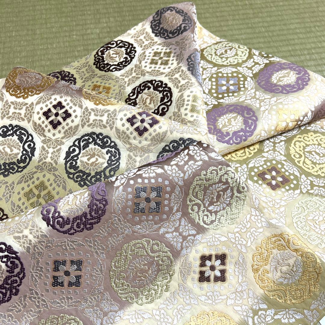 正絹　袋帯《刺繍　丸紋様》