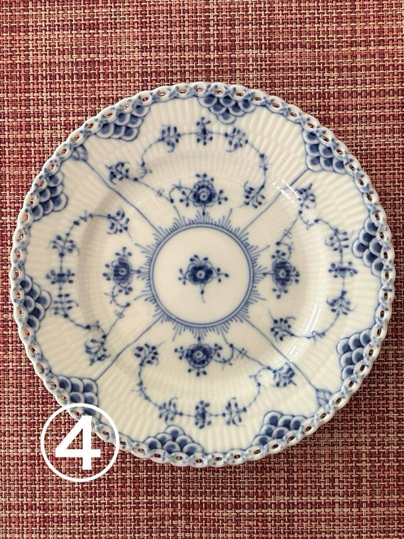 Tatara さん専用　ブルーフルーテッド フルレース 17cm 6枚セット