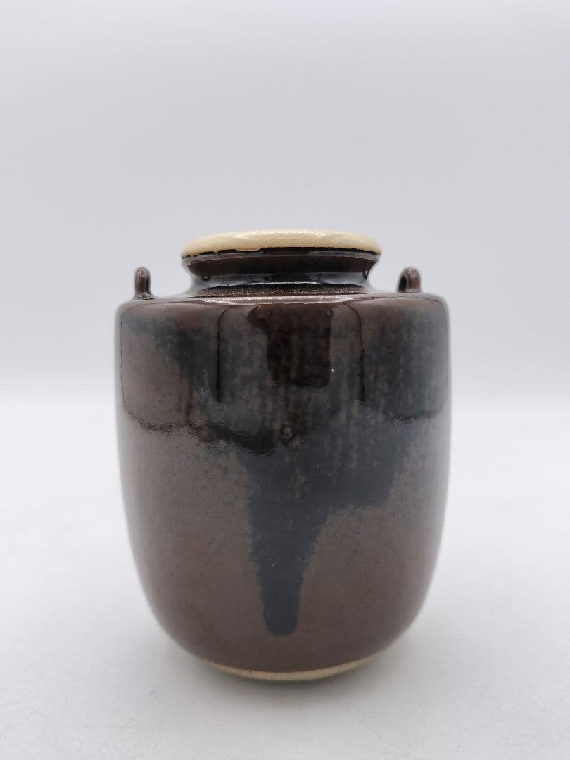 c846 茶入 笹枕写 膳所　淡海陽炎園 尋牛斎箱書 木箱 茶道具 古物