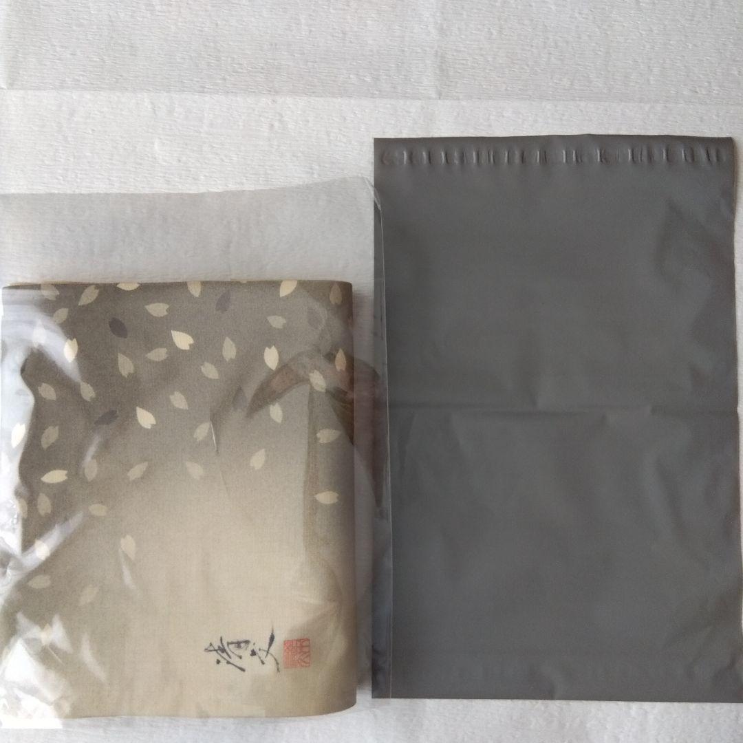 ◆未使用美品◆袋帯 花吹雪 グレーベージュ 紬正絹 小紋 付下げ お花見 観劇
