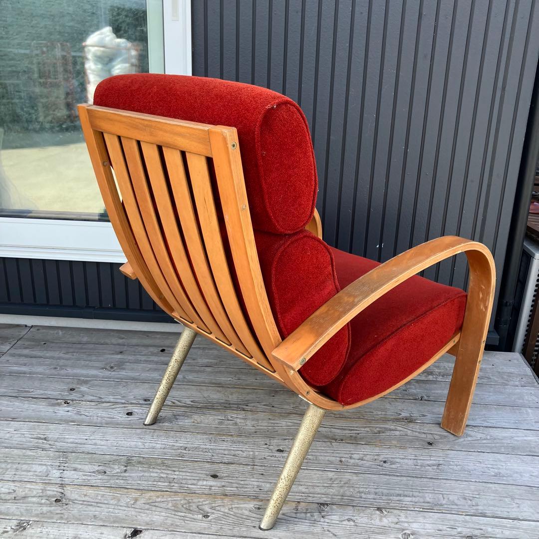 ミッドセンチュリー プライウッド アームチェア 一人掛けソファー ベントウッド