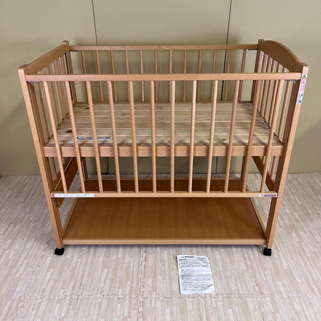 ☆除菌清掃済☆　美品　日本製　サワベビー　ハイタイプ　すのこ床板　3面スライド