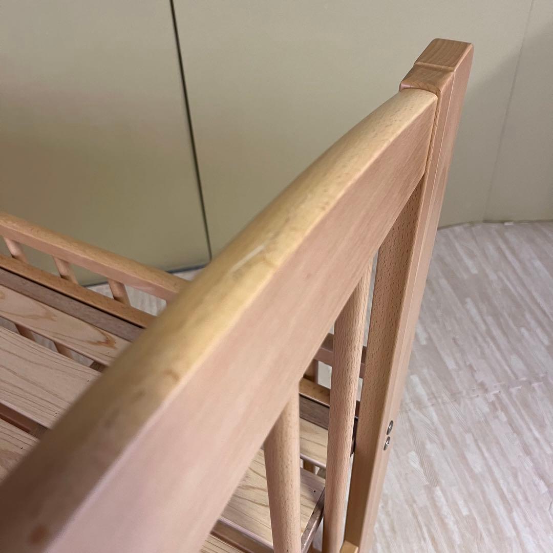 ☆除菌清掃済☆　美品　日本製　サワベビー　ハイタイプ　すのこ床板　3面スライド